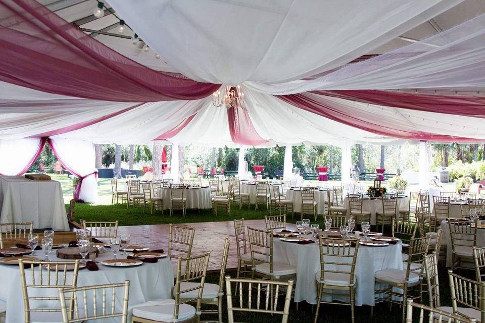 Wedding reception setup