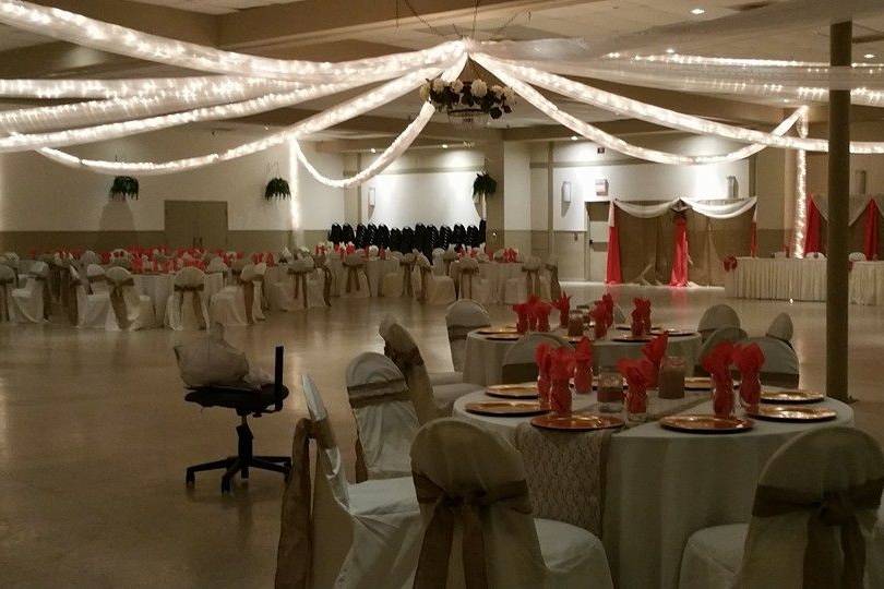 Wedding reception setup