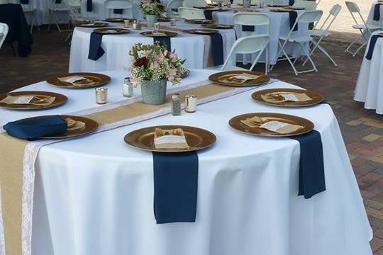 Wedding reception setup