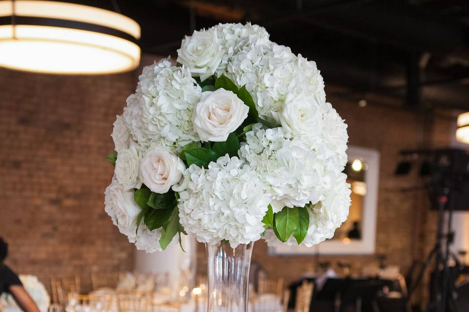 White floral centerpiece