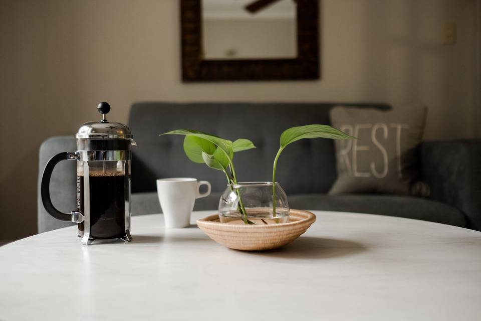 French pressed coffee