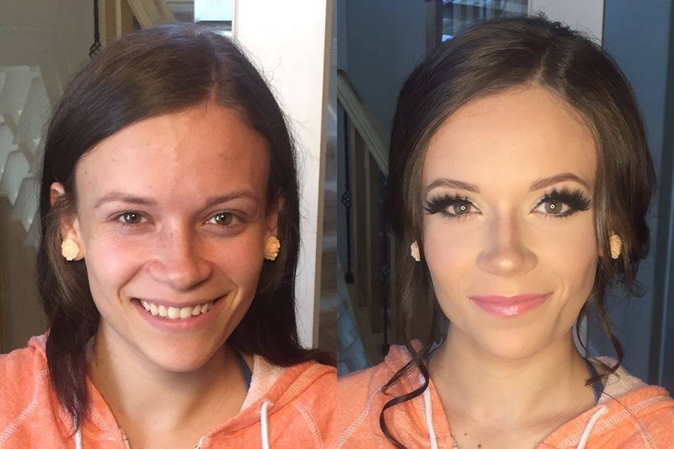 Before and after makeover