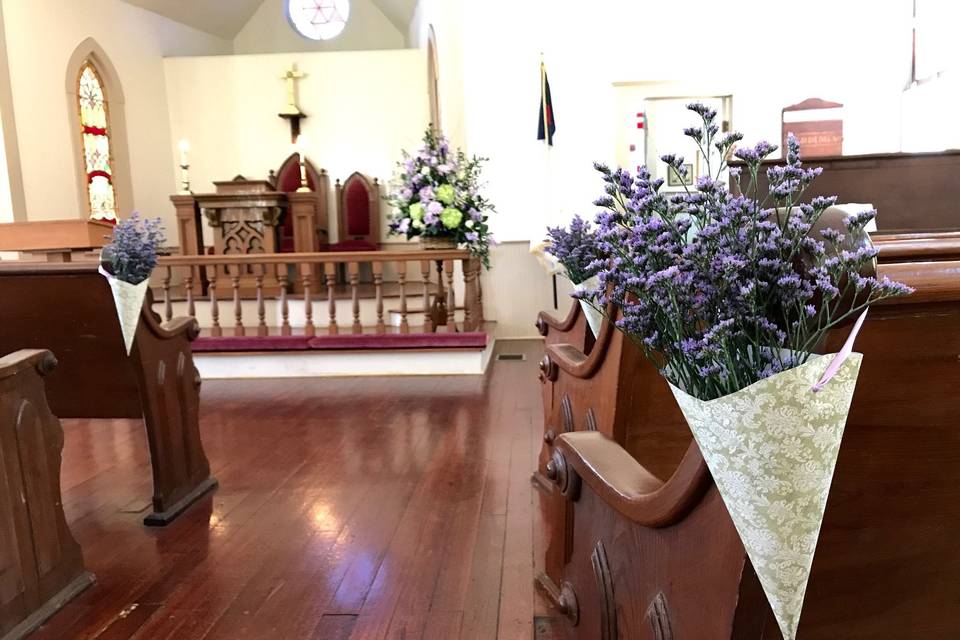 1887 Church pew decor