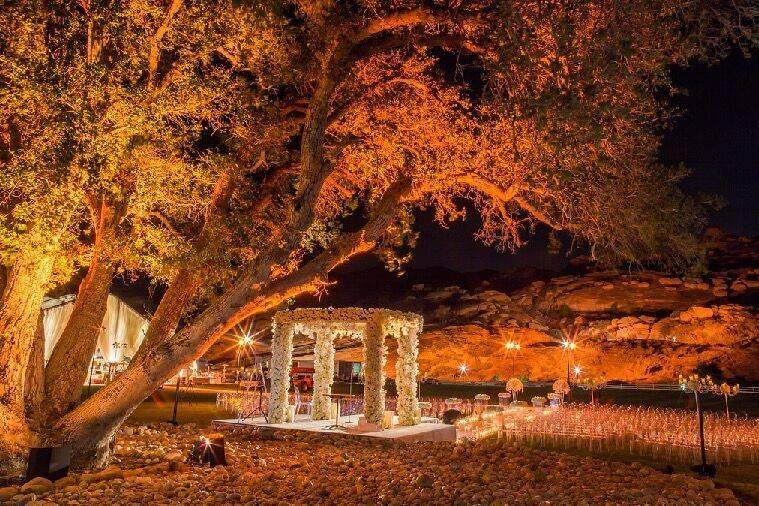 Decorated wedding arbor