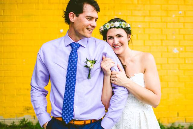 The bride and groom