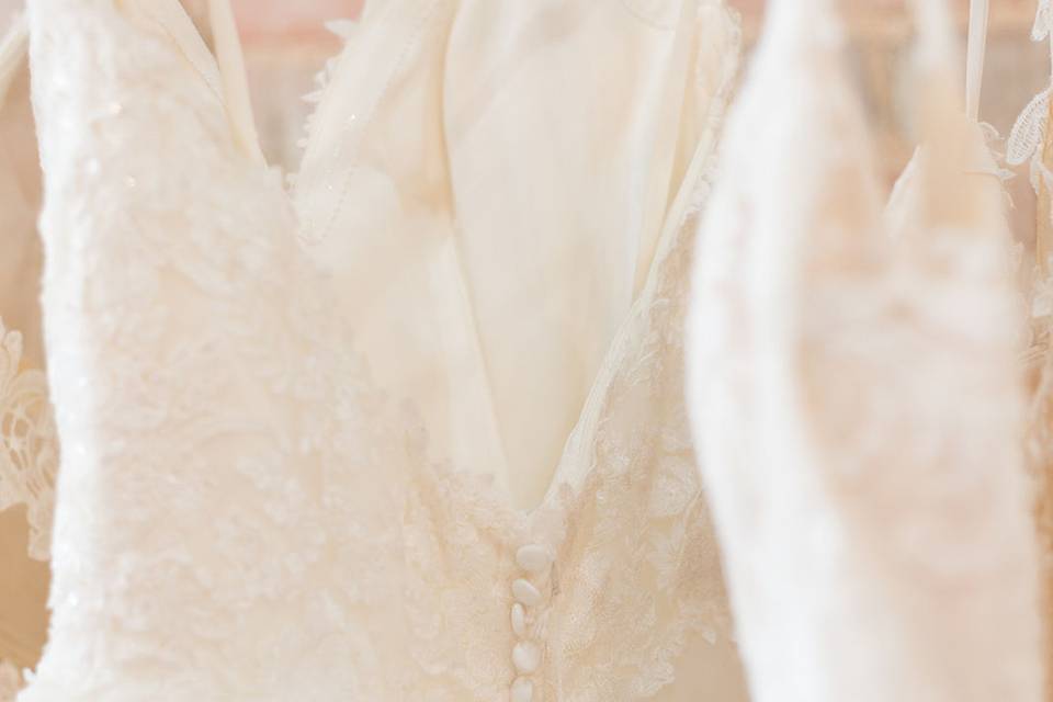 Close up white gowns