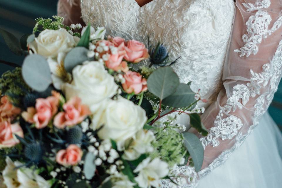 The bride with flowers