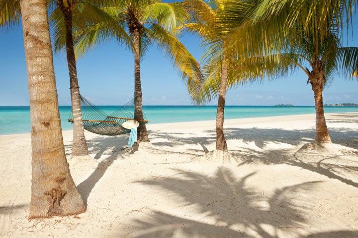 White sand and blue sea