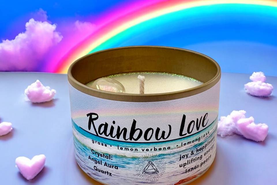Rainbow Love Candle