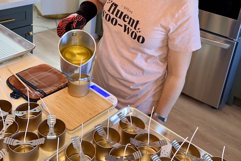 Tracy - Making candles!