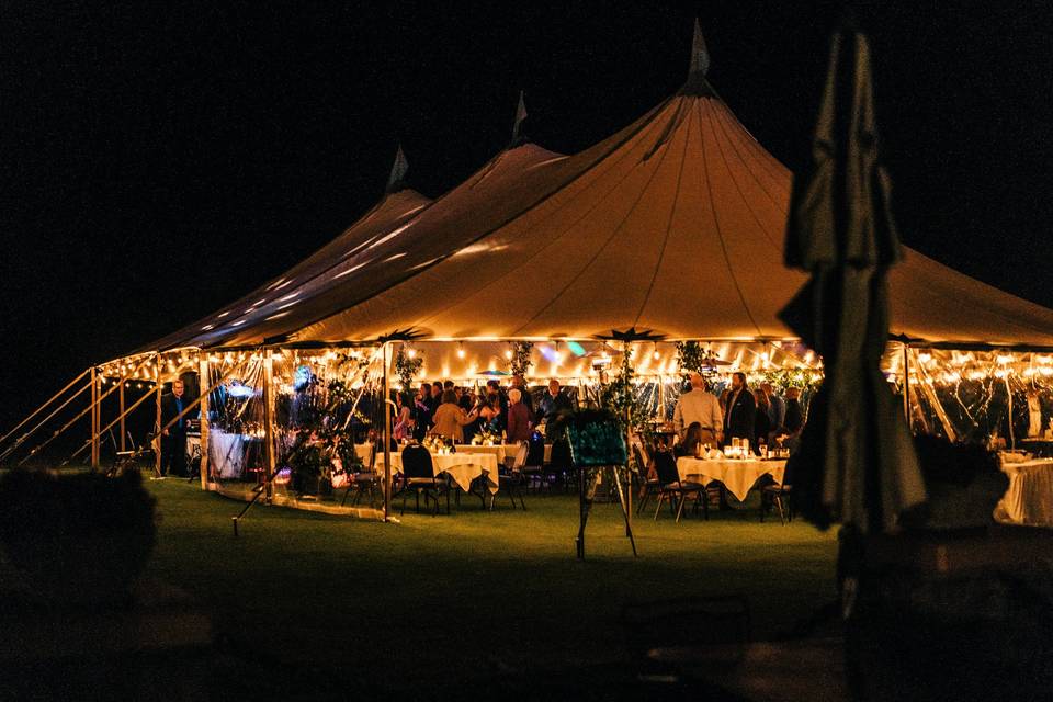 Tent event at night