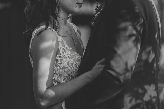 Beautiful couple in black-and-