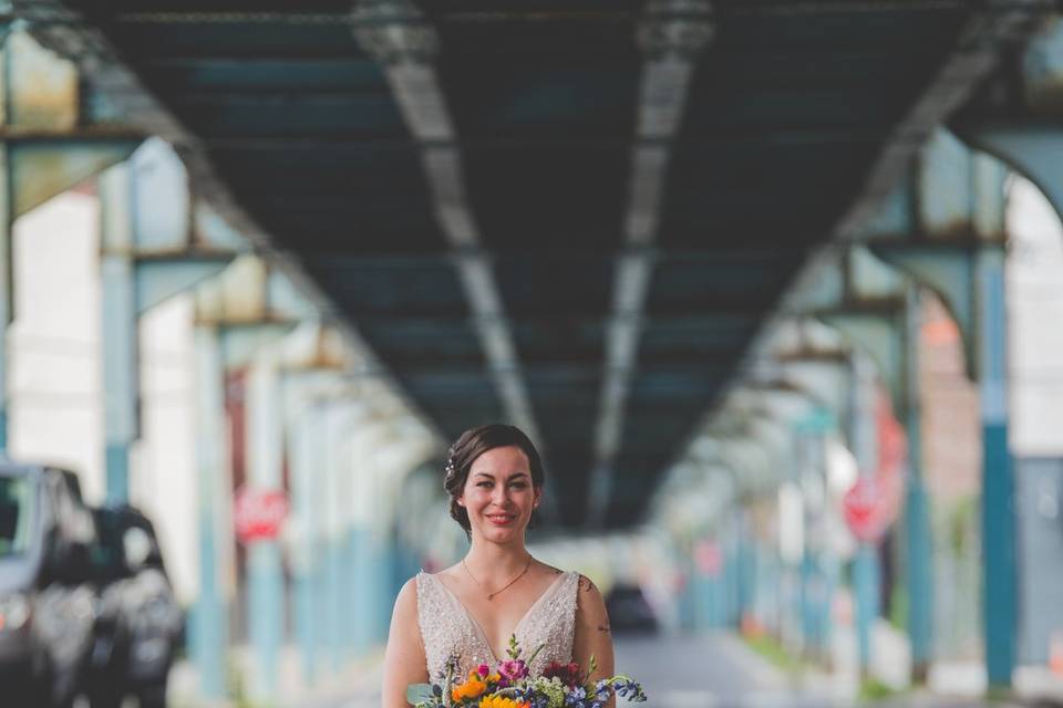 A beautiful bride in Fishtown