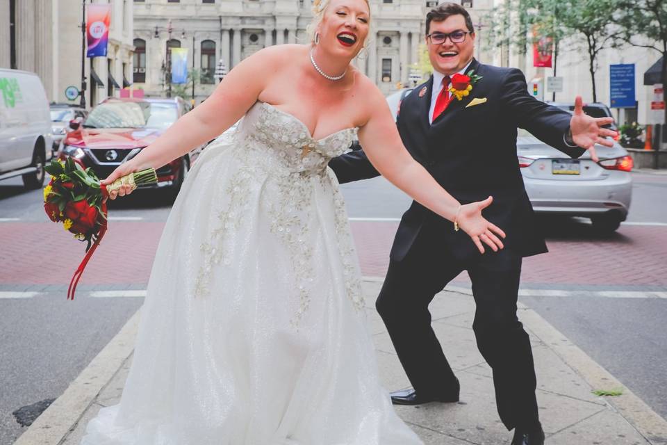 Wedding couple on Broad Street