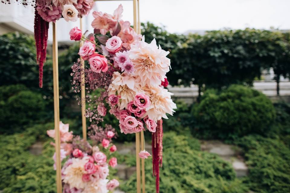 Ceremony floral installation.
