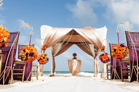 Beach wedding setup