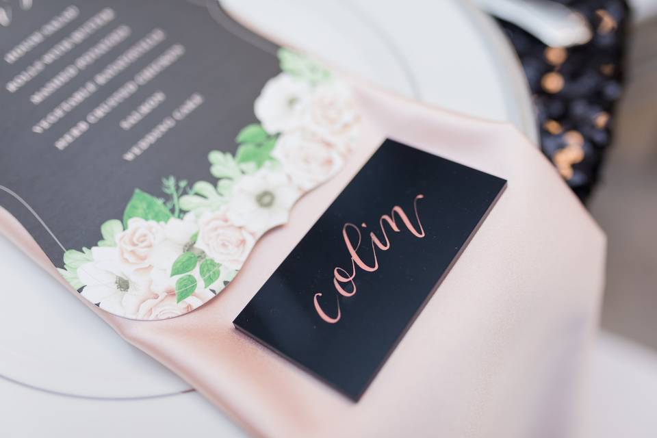 Black Acrylic Place Cards