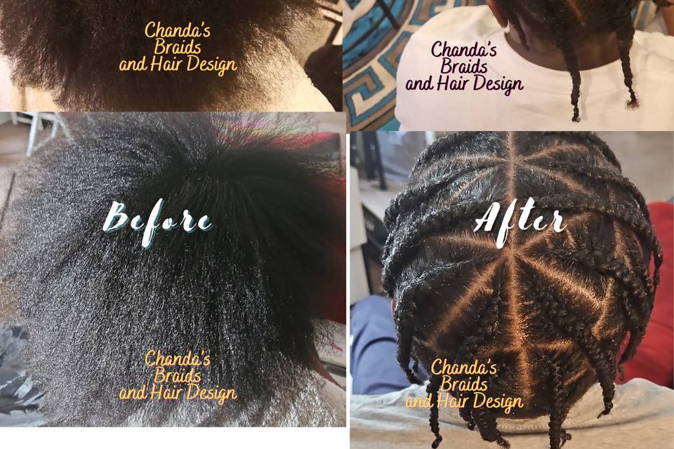 Men Braids before and after