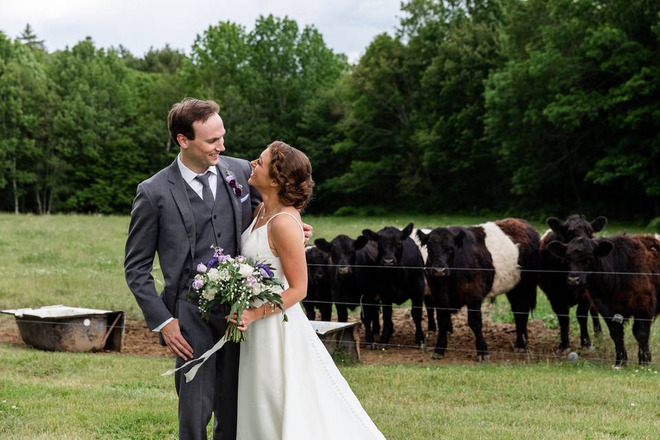 Couple with cows