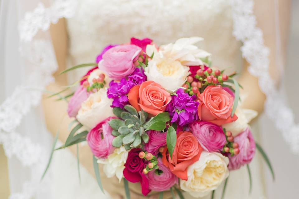 Coral & Fuchsia Bouquet