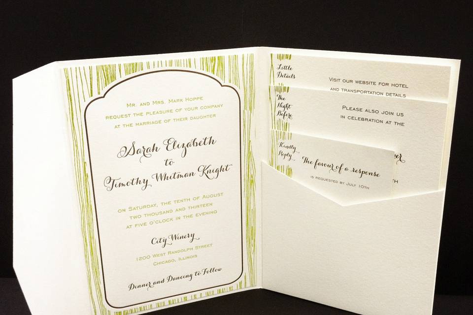 Wedding Invitation with Envelopment by Mi-Te