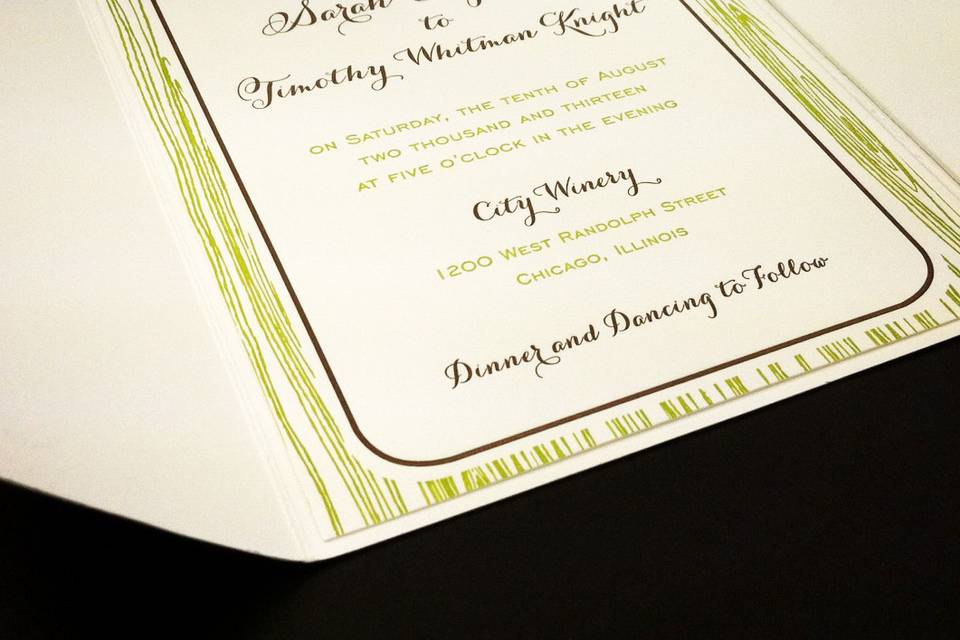 Wedding Invitation with Envelopment by Mi-Te