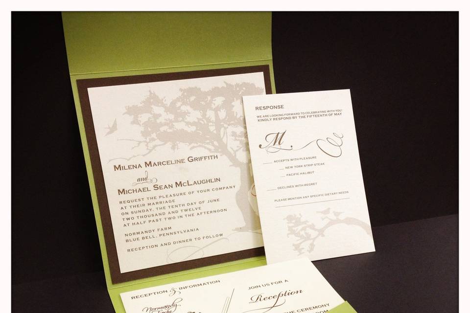 Wedding Invitation with Envelopment by Mi-Te