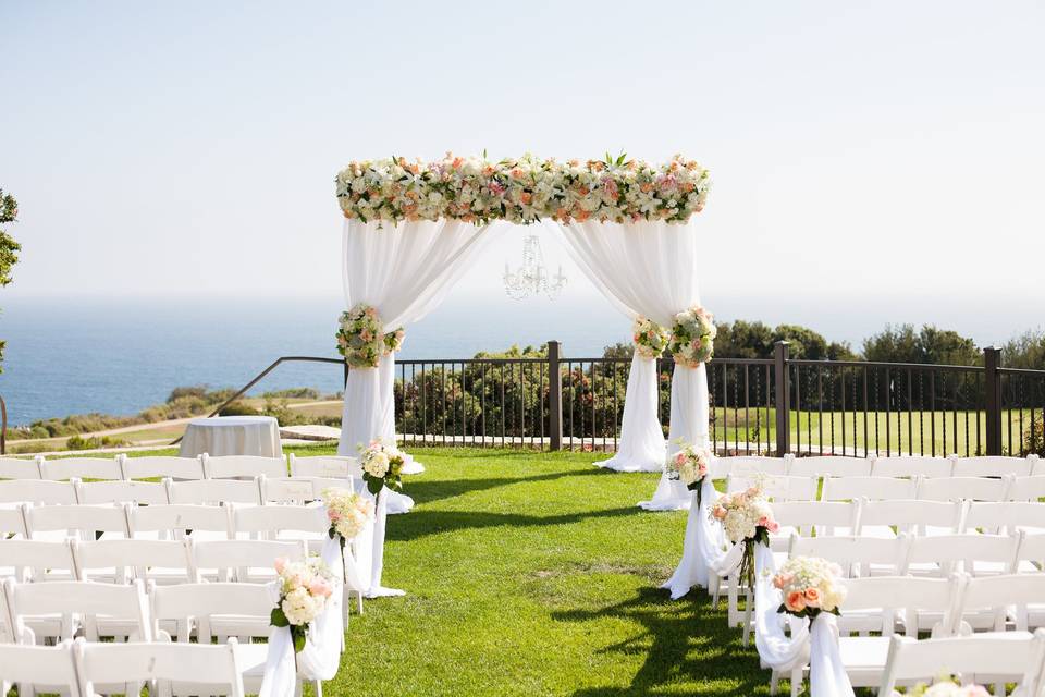 Outdoor wedding setup