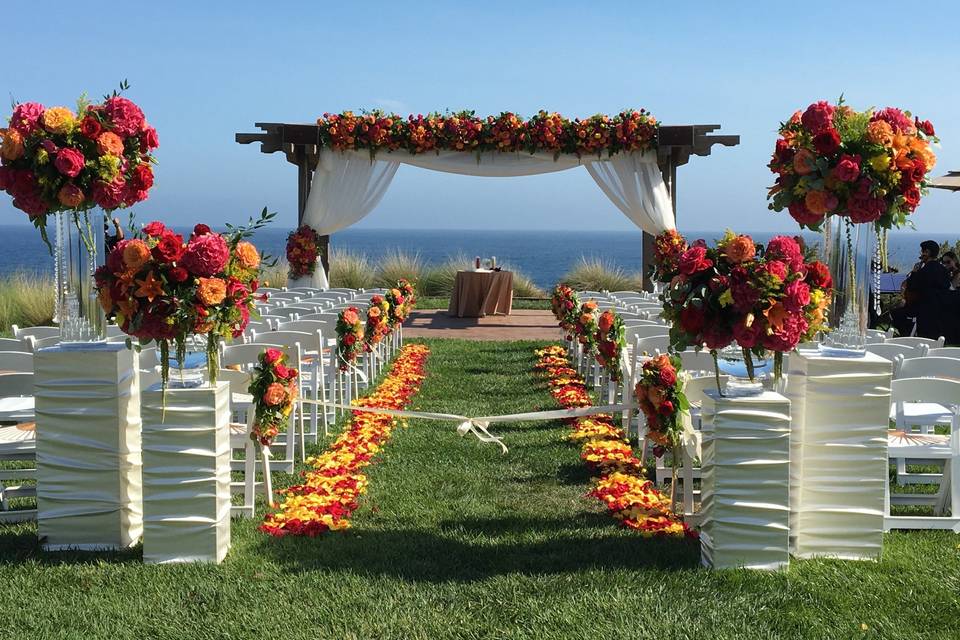 Outdoor wedding setup