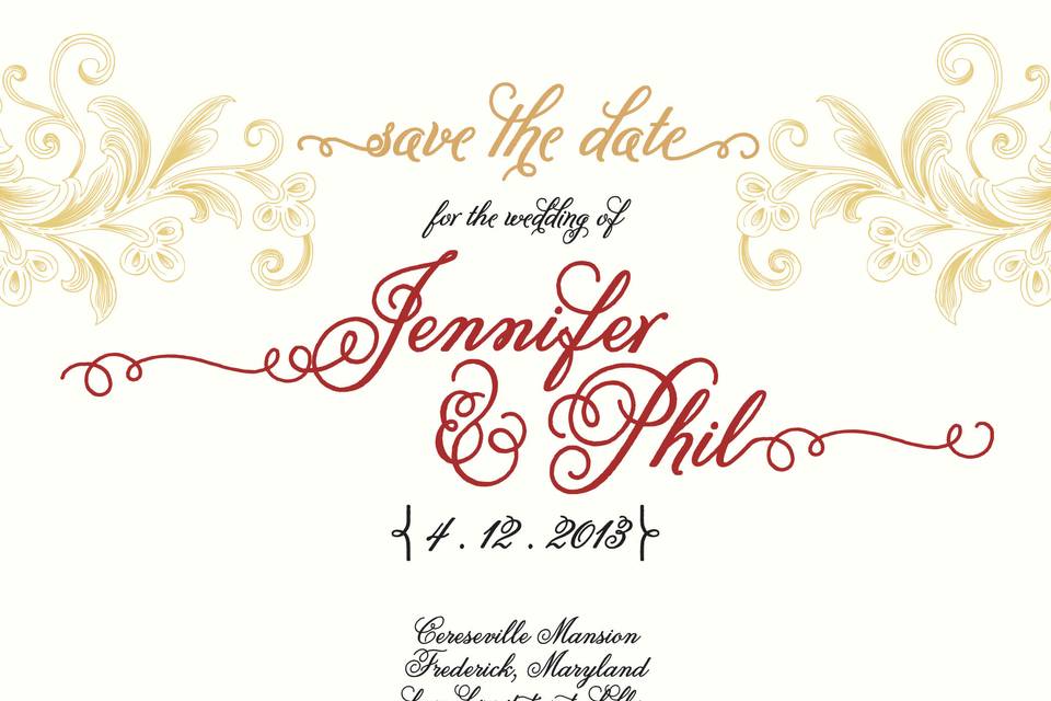 Romantic Save the Date Wedding Invitation