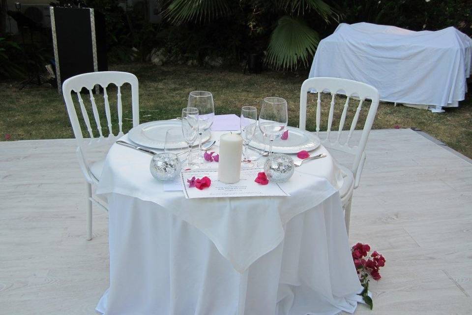 Wedding Breakfast table for Bride and Groom