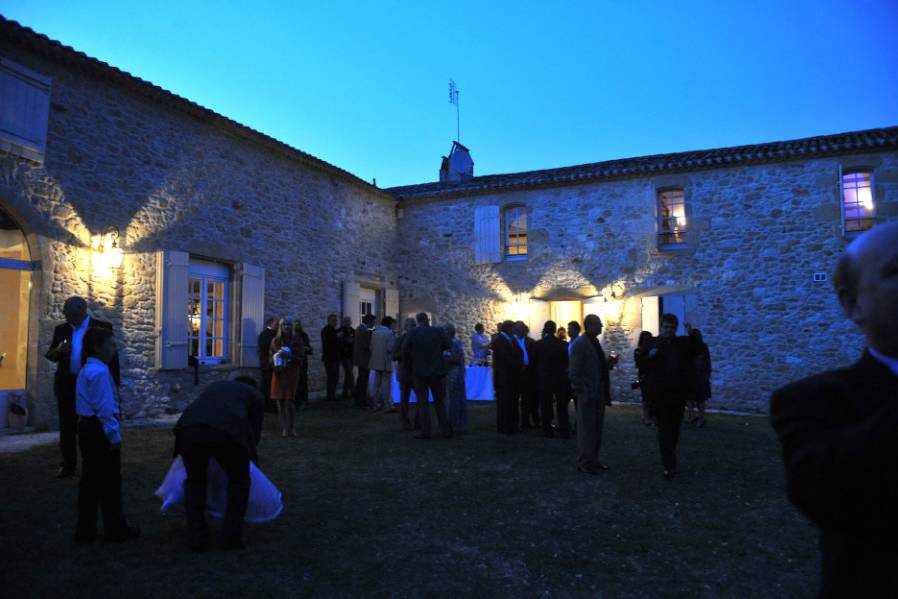 Courtyard reception, Chateau in France