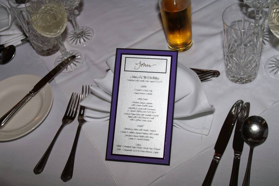 Personalised place setting