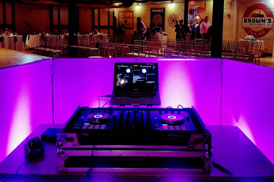 DJ setup at Rev Hall