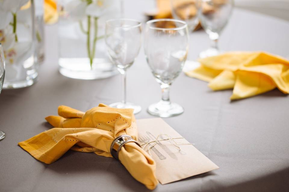 Yellow table napkins