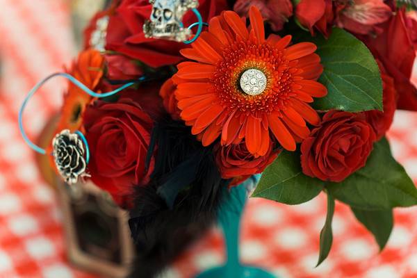 Red and orange flowers