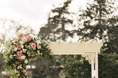 Outdoor wedding setup