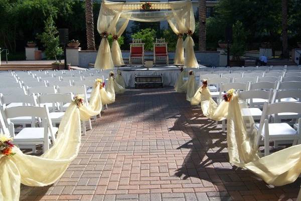 Outdoor wedding setup