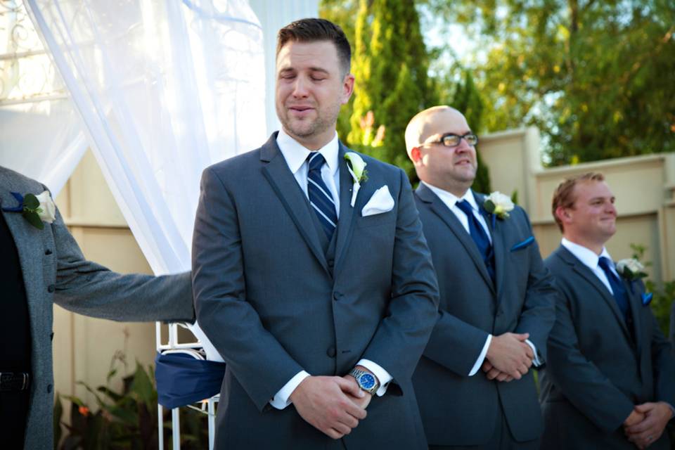 Groom during Ceremony