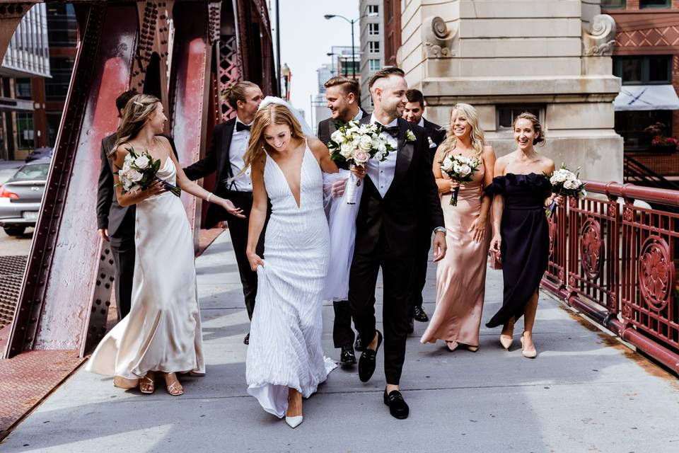 Chicago wedding party