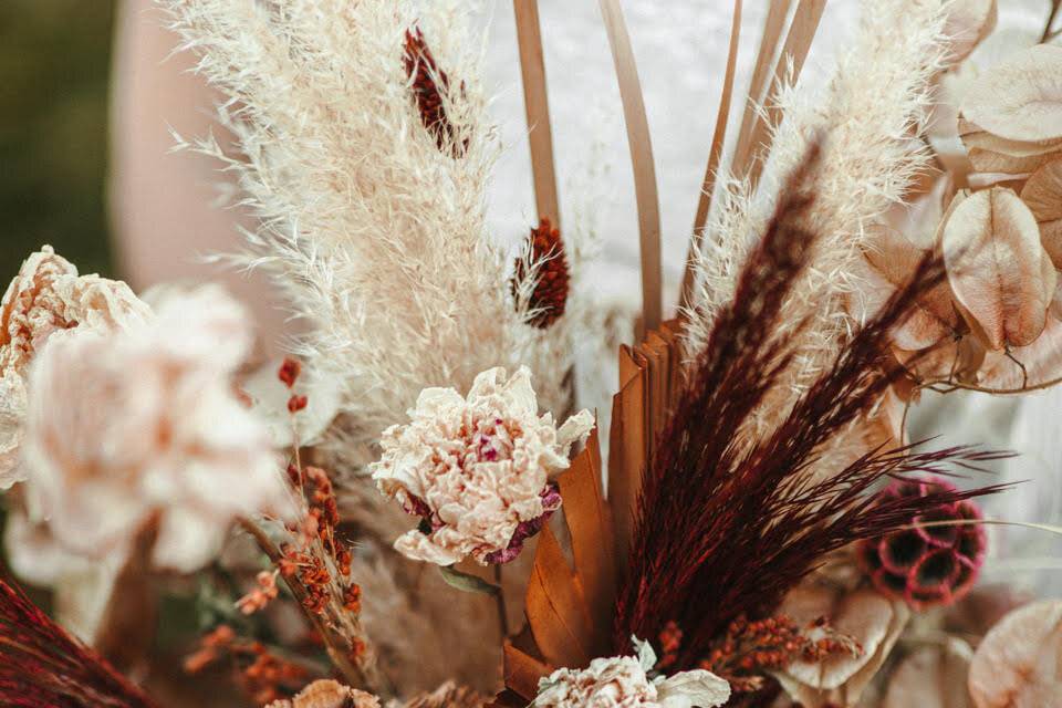 Dried bridal bouquet