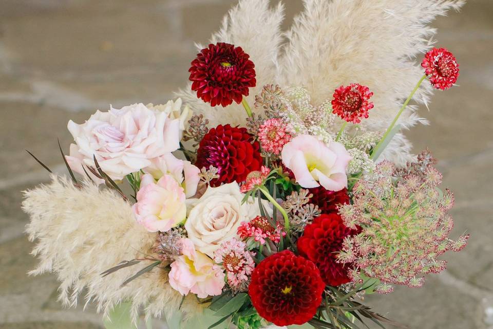 Bouquet with pampas grass