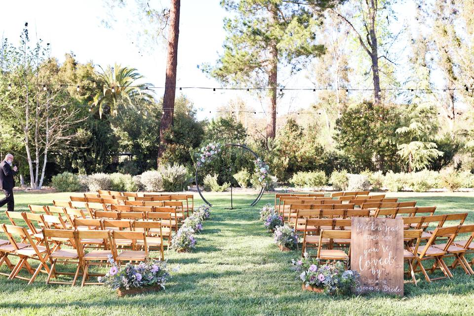 Flowers on aisle