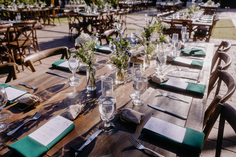 Bud vases on table