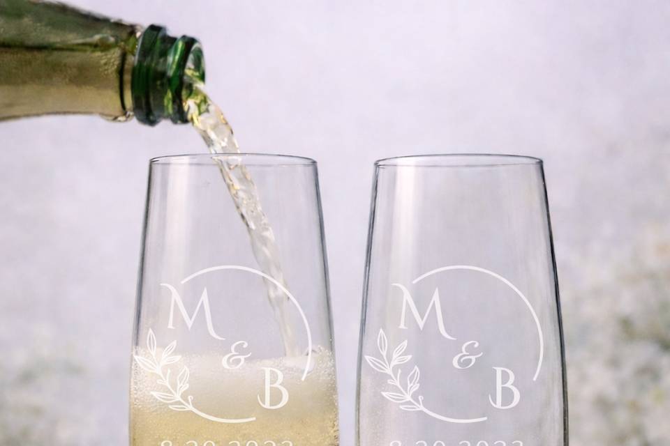 Initials Toasting Flutes