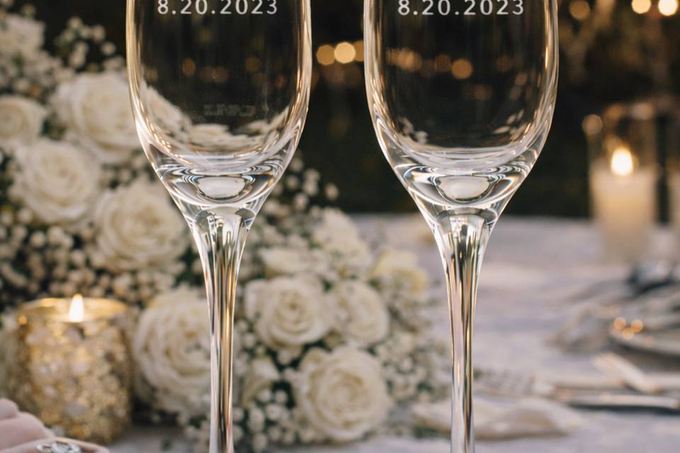 Last Name Toasting Flutes
