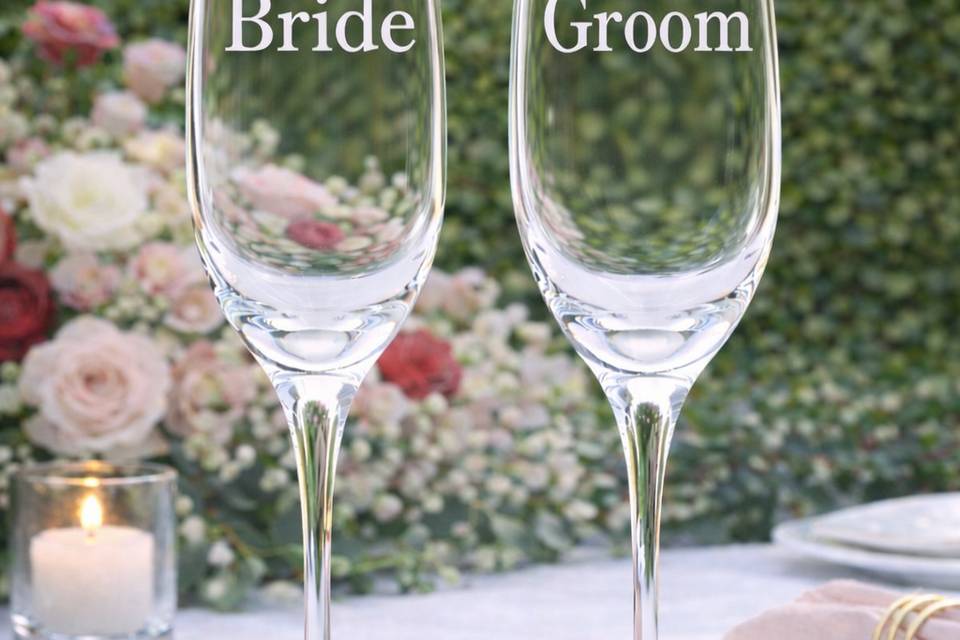 Bride and Groom Flutes