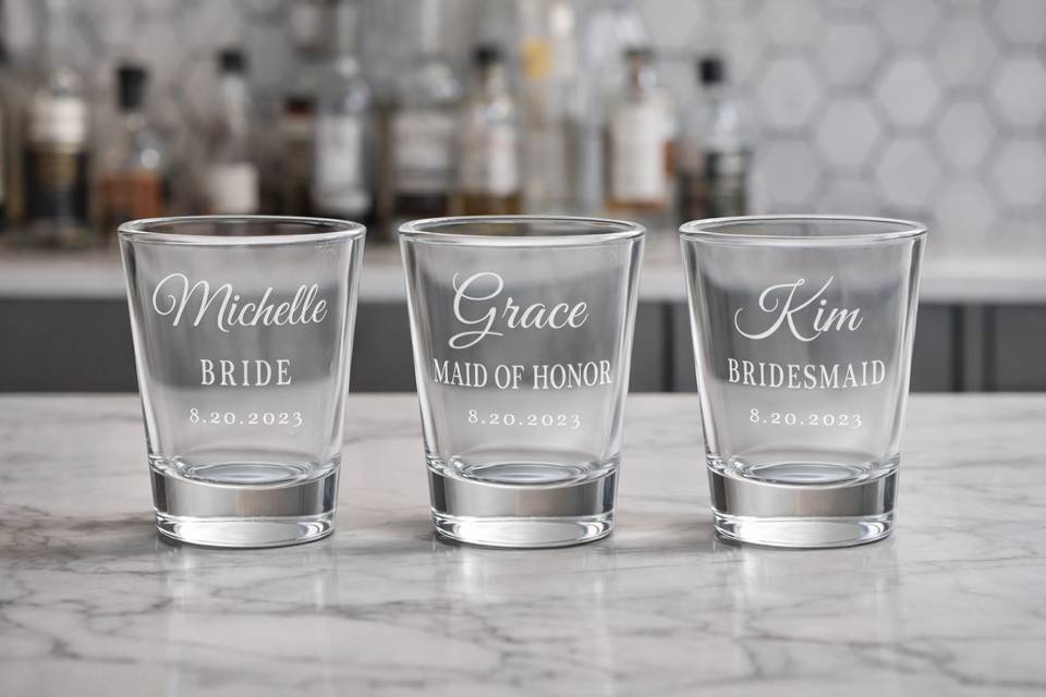 Bridal Party Shot Glasses