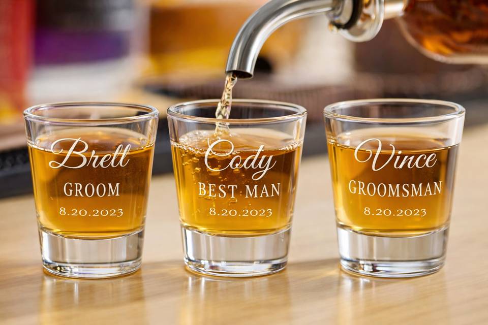 Bridal Party Shot Glasses