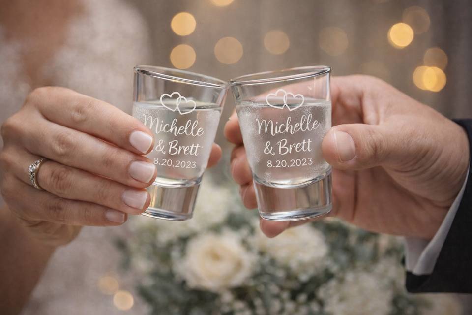 Bride and Groom Shot Glass